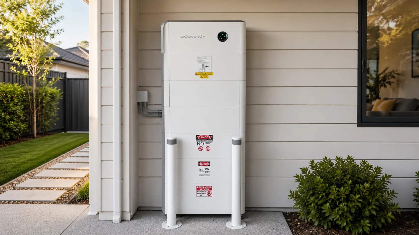 Solar battery wall unit installed in home